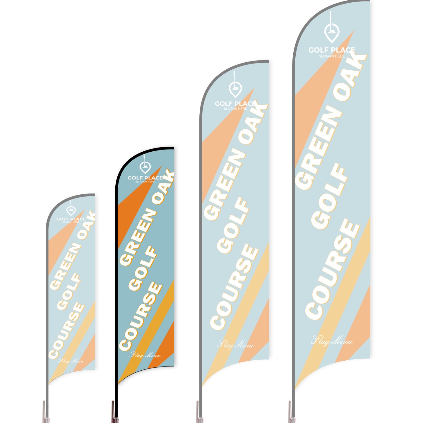 Sharkfin Flag - Doule Sided - Club-M-Blue-Flag Menu