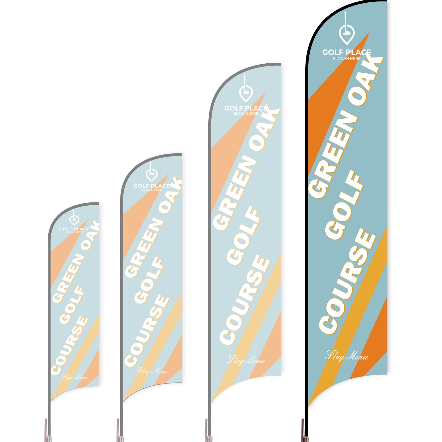 Sharkfin Flag - Doule Sided - Club-XL-Blue-Flag Menu