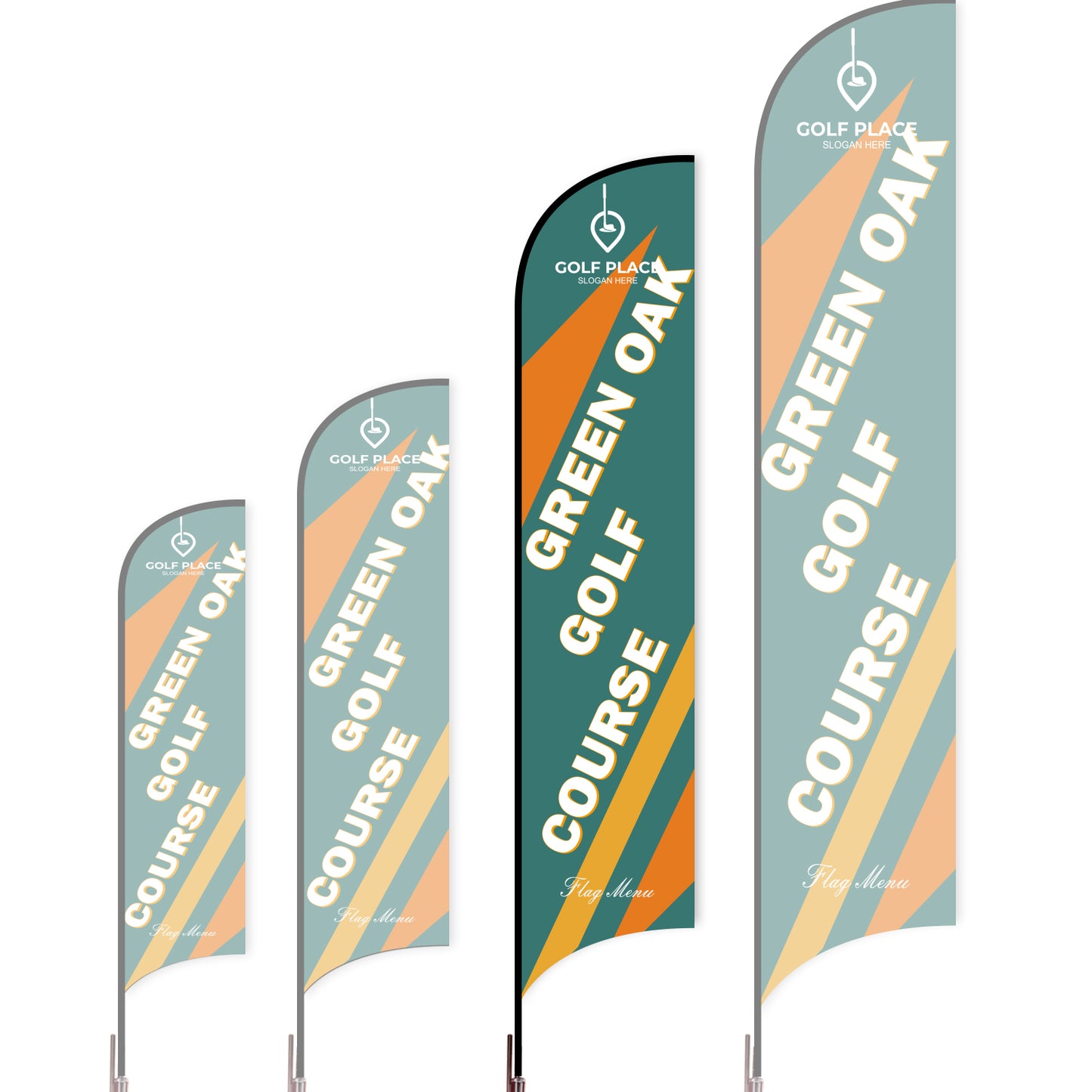 Sharkfin Flag - Doule Sided - Club-L(Suggestion)-Green A-Flag Menu