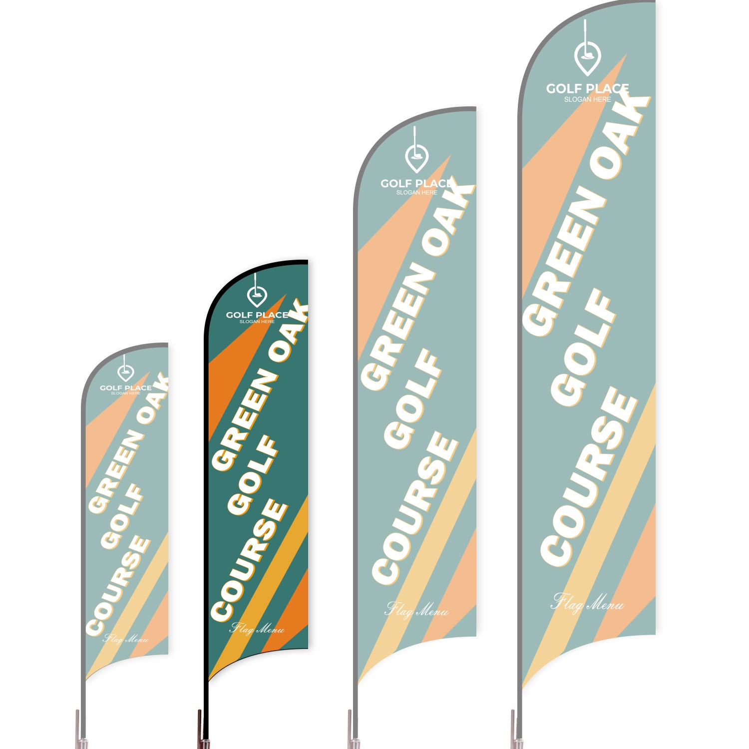 Sharkfin Flag - Doule Sided - Club-M-Green A-Flag Menu