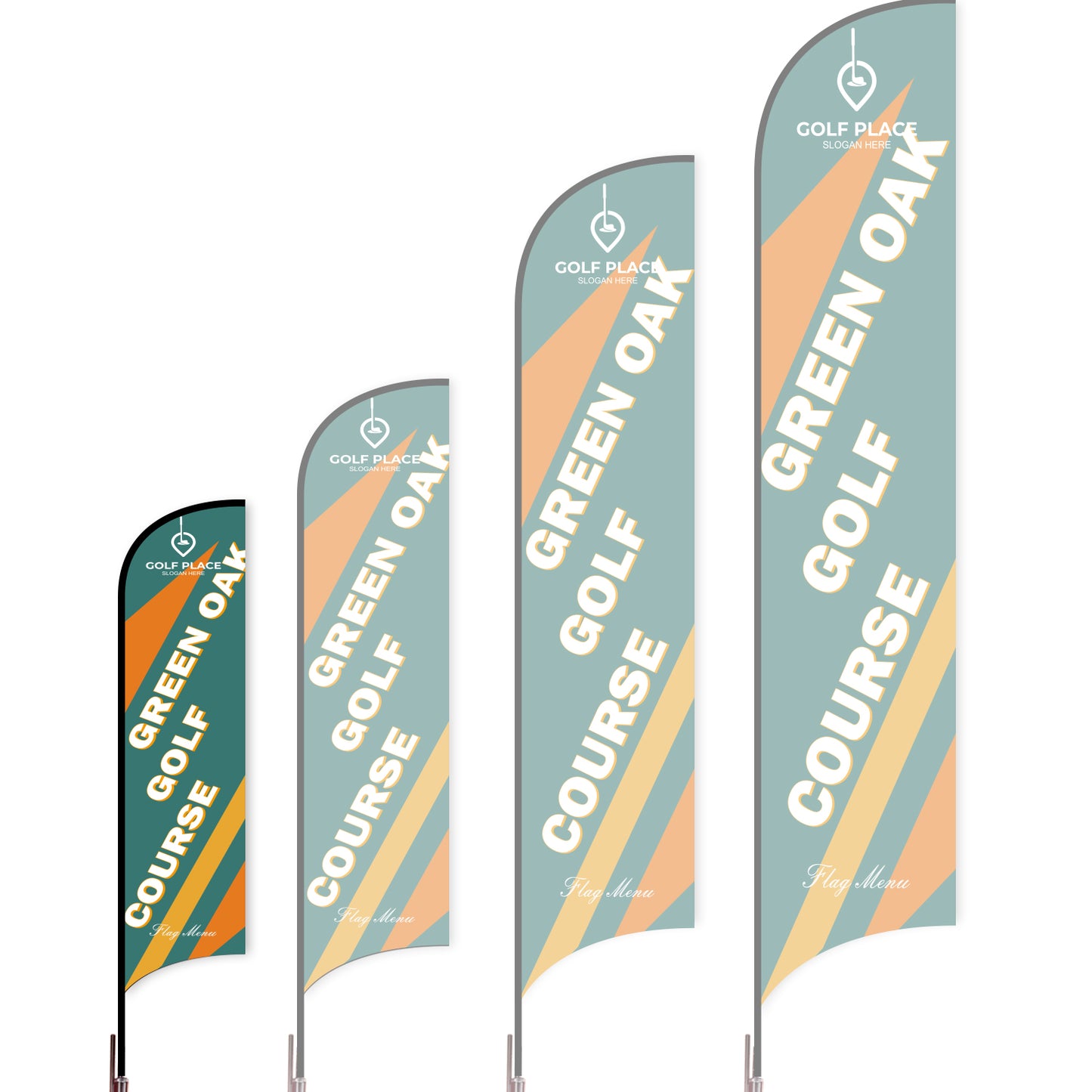 Sharkfin Flag - Doule Sided - Club-S-Green A-Flag Menu