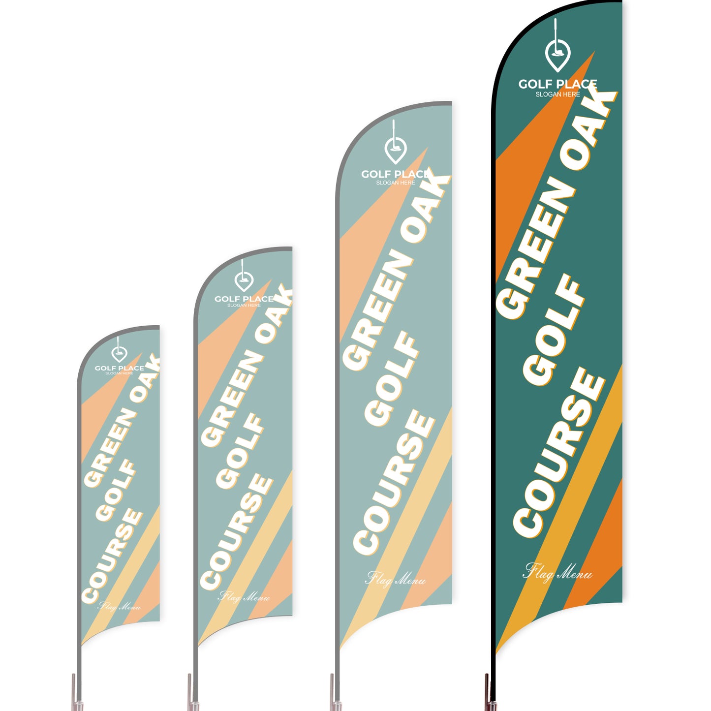 Sharkfin Flag - Doule Sided - Club-XL-Green A-Flag Menu