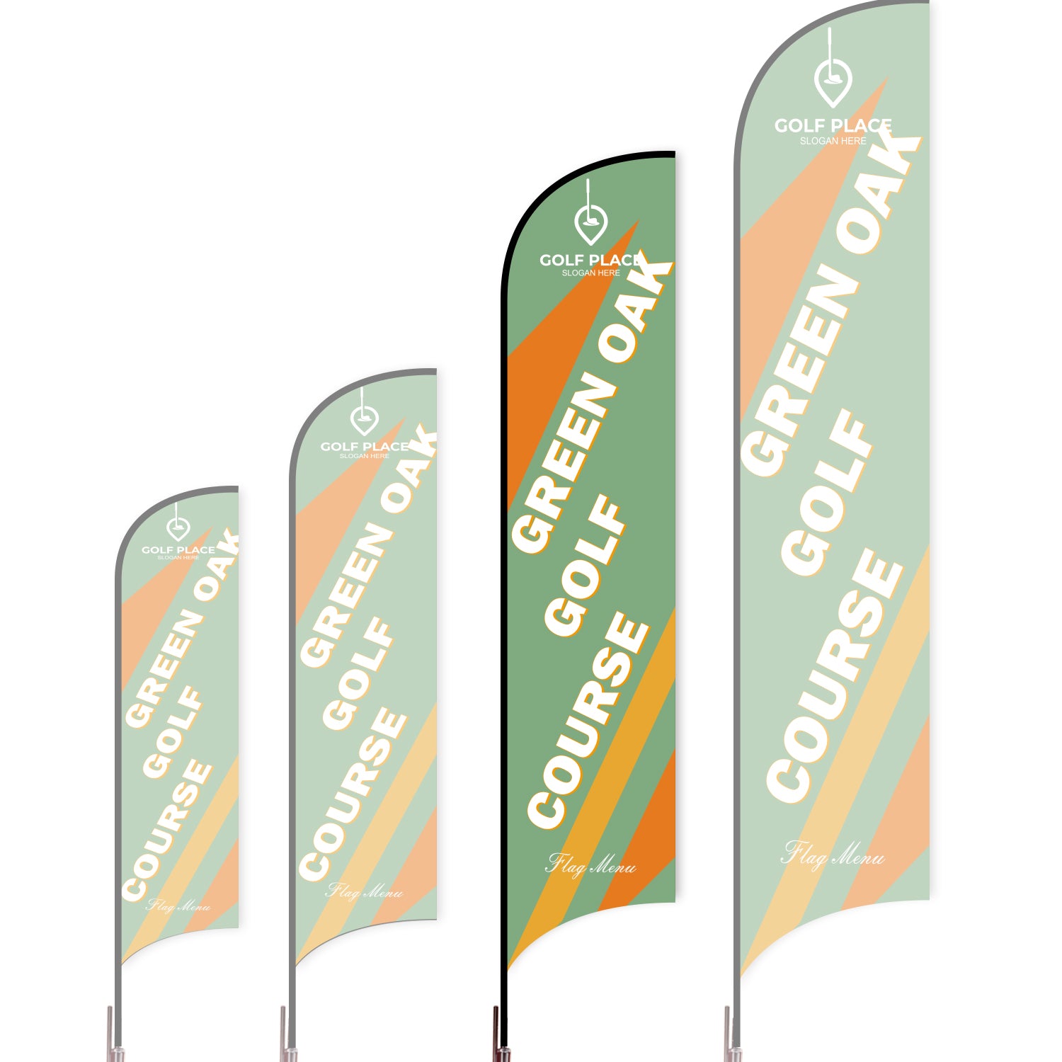 Sharkfin Flag - Doule Sided - Club-L(Suggestion)-Green B-Flag Menu