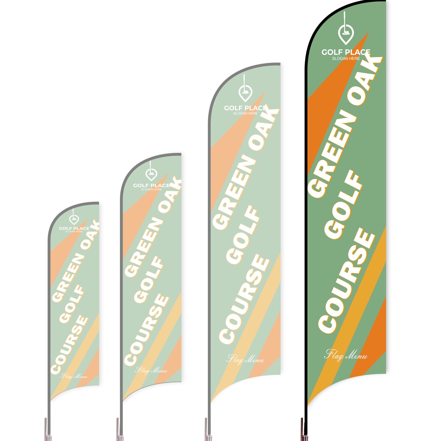 Sharkfin Flag - Doule Sided - Club-XL-Green B-Flag Menu