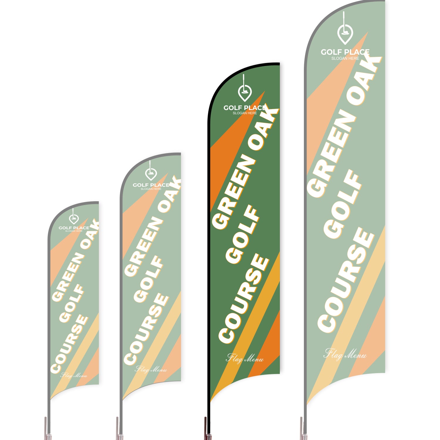 Sharkfin Flag - Doule Sided - Club-L(Suggestion)-Green C-Flag Menu