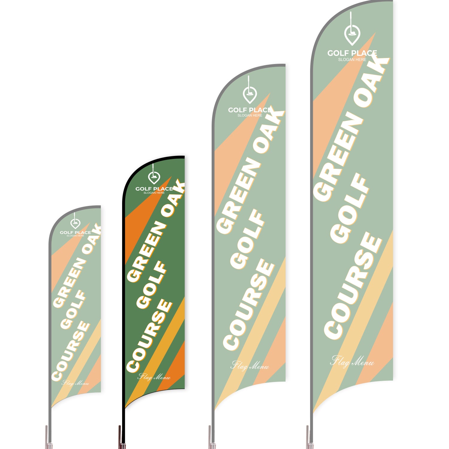 Sharkfin Flag - Doule Sided - Club-M-Green C-Flag Menu
