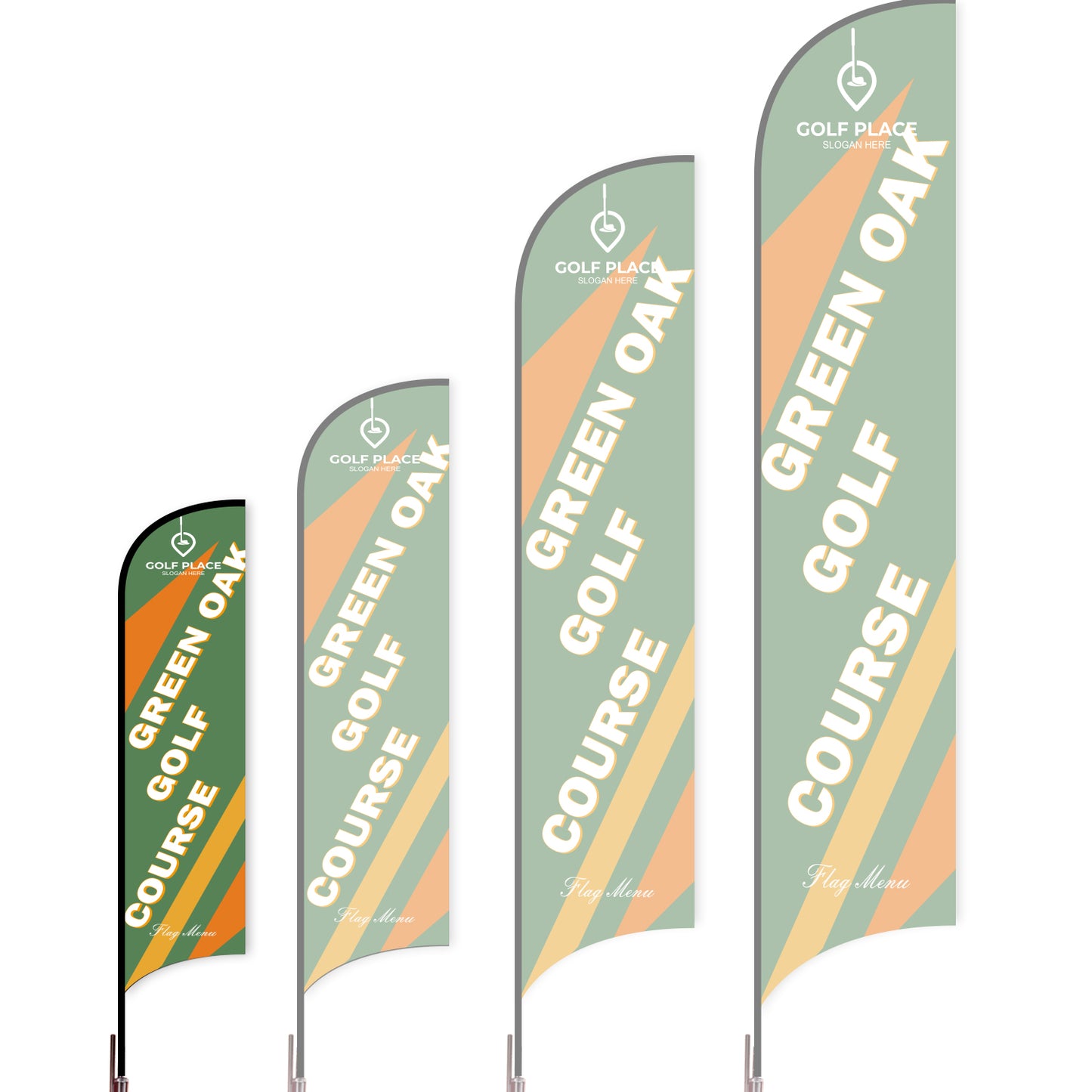 Sharkfin Flag - Doule Sided - Club-S-Green C-Flag Menu