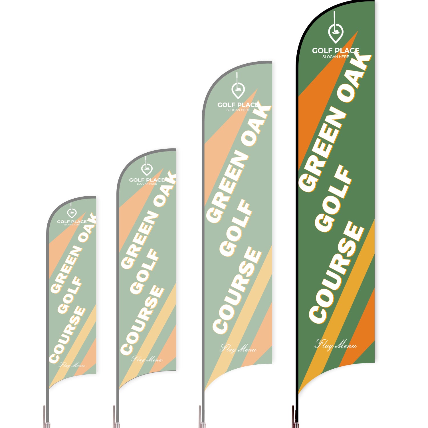 Sharkfin Flag - Doule Sided - Club-XL-Green C-Flag Menu