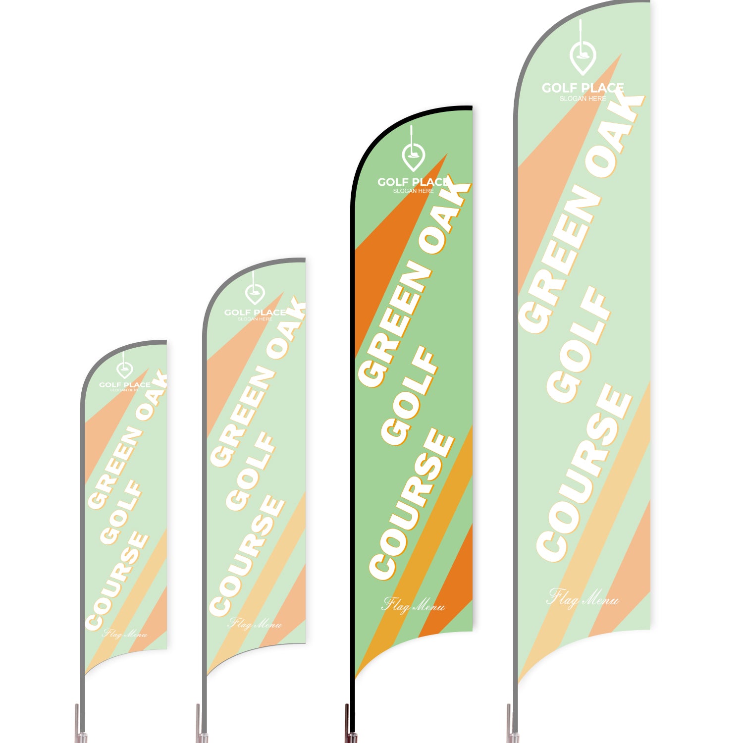 Sharkfin Flag - Doule Sided - Club-L(Suggestion)-Green D-Flag Menu