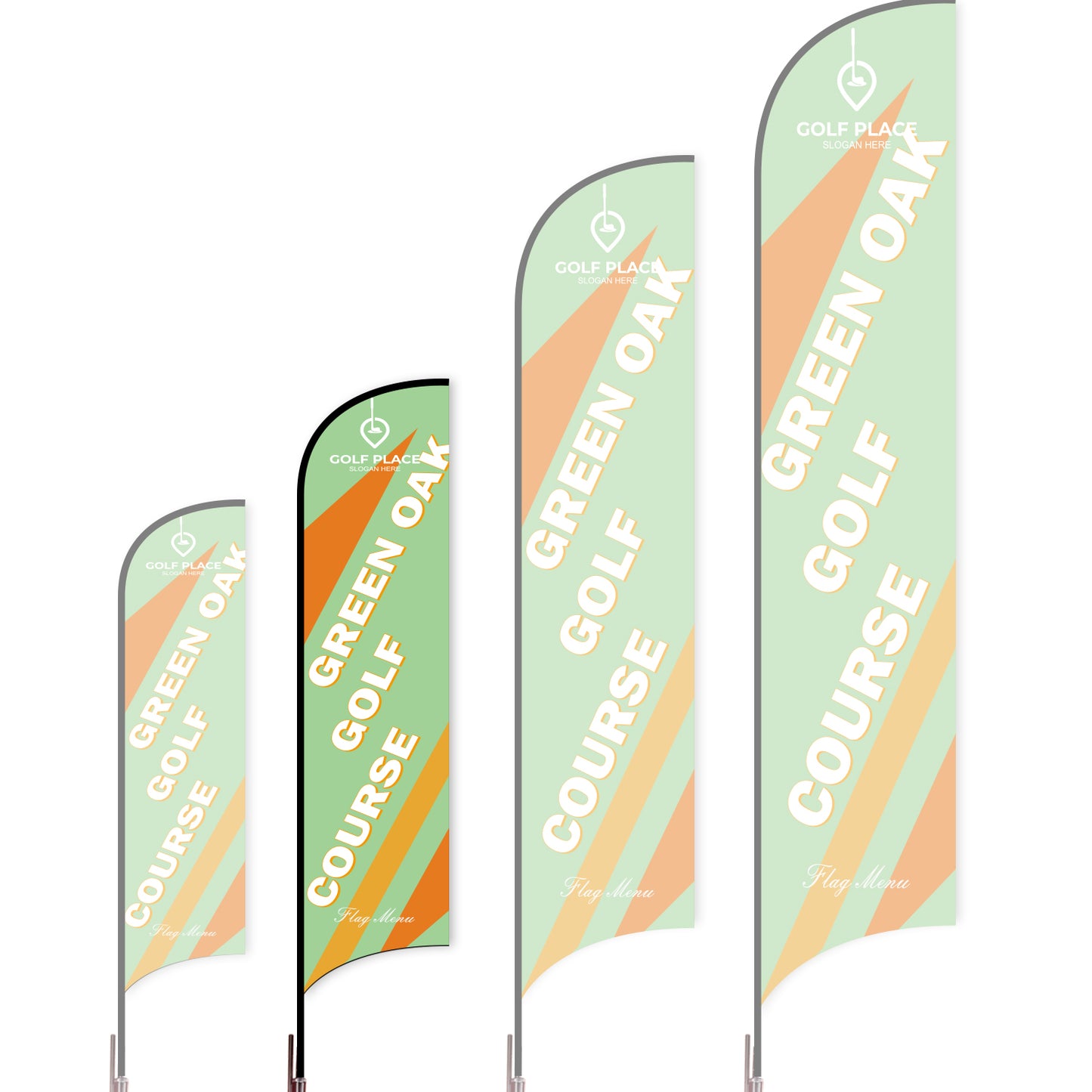 Sharkfin Flag - Doule Sided - Club-M-Green D-Flag Menu