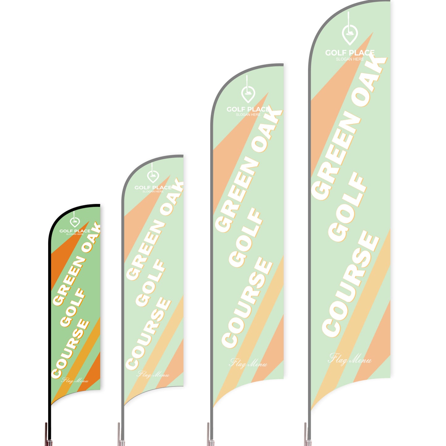 Sharkfin Flag - Doule Sided - Club-S-Green D-Flag Menu