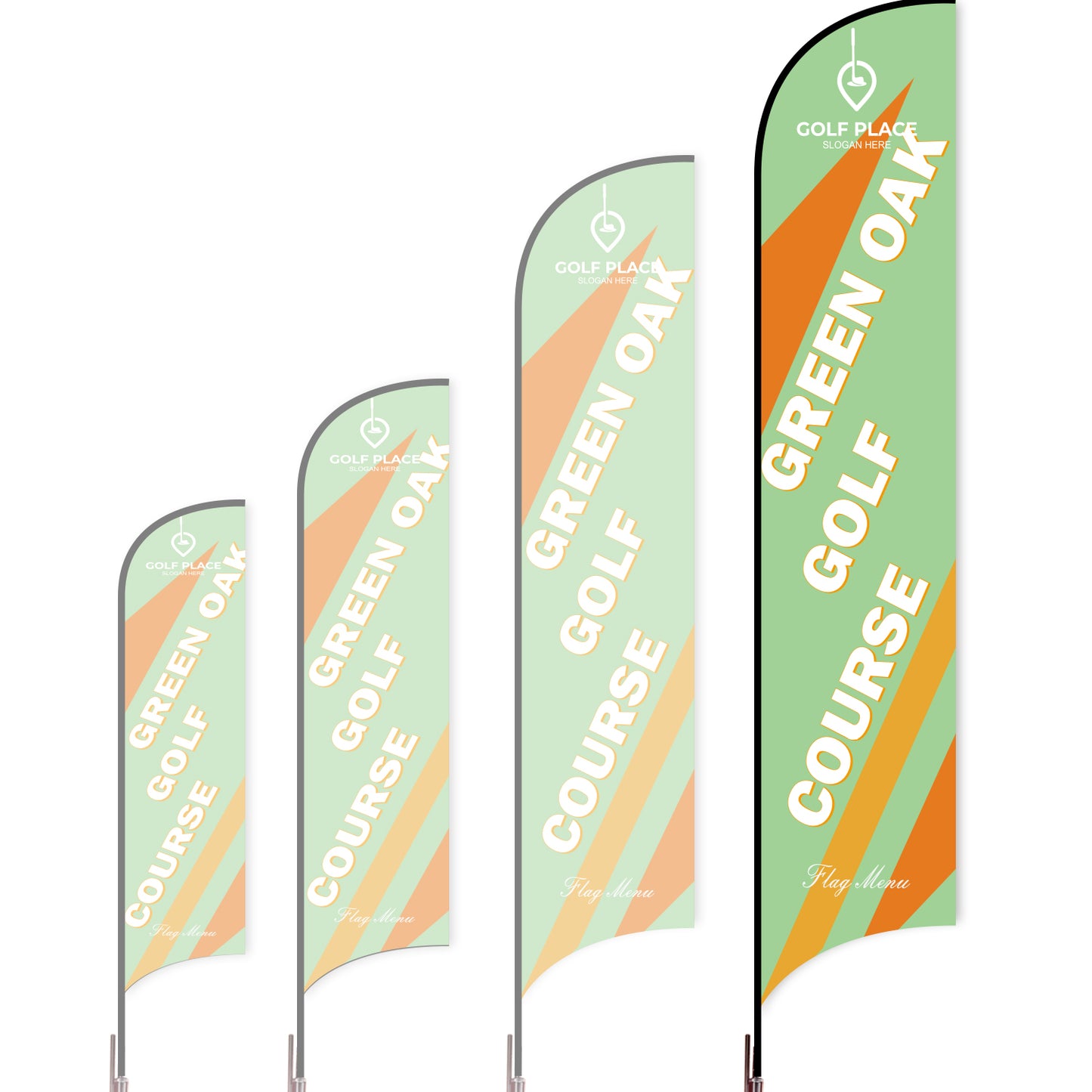 Sharkfin Flag - Doule Sided - Club-XL-Green D-Flag Menu