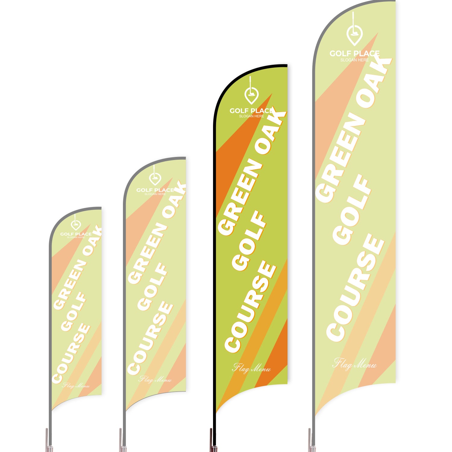 Sharkfin Flag - Doule Sided - Club-L(Suggestion)-Green E-Flag Menu