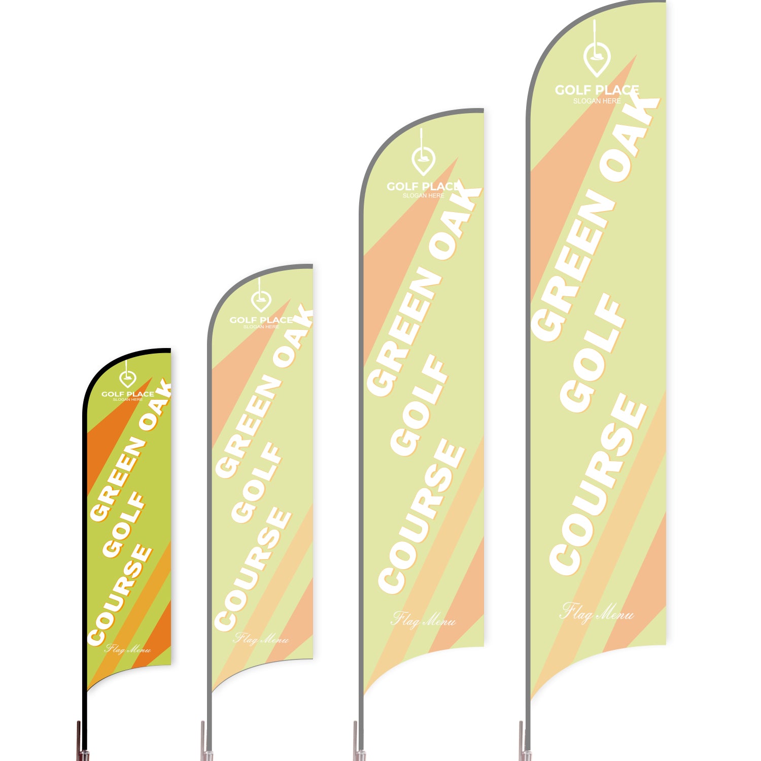 Sharkfin Flag - Doule Sided - Club-S-Green E-Flag Menu