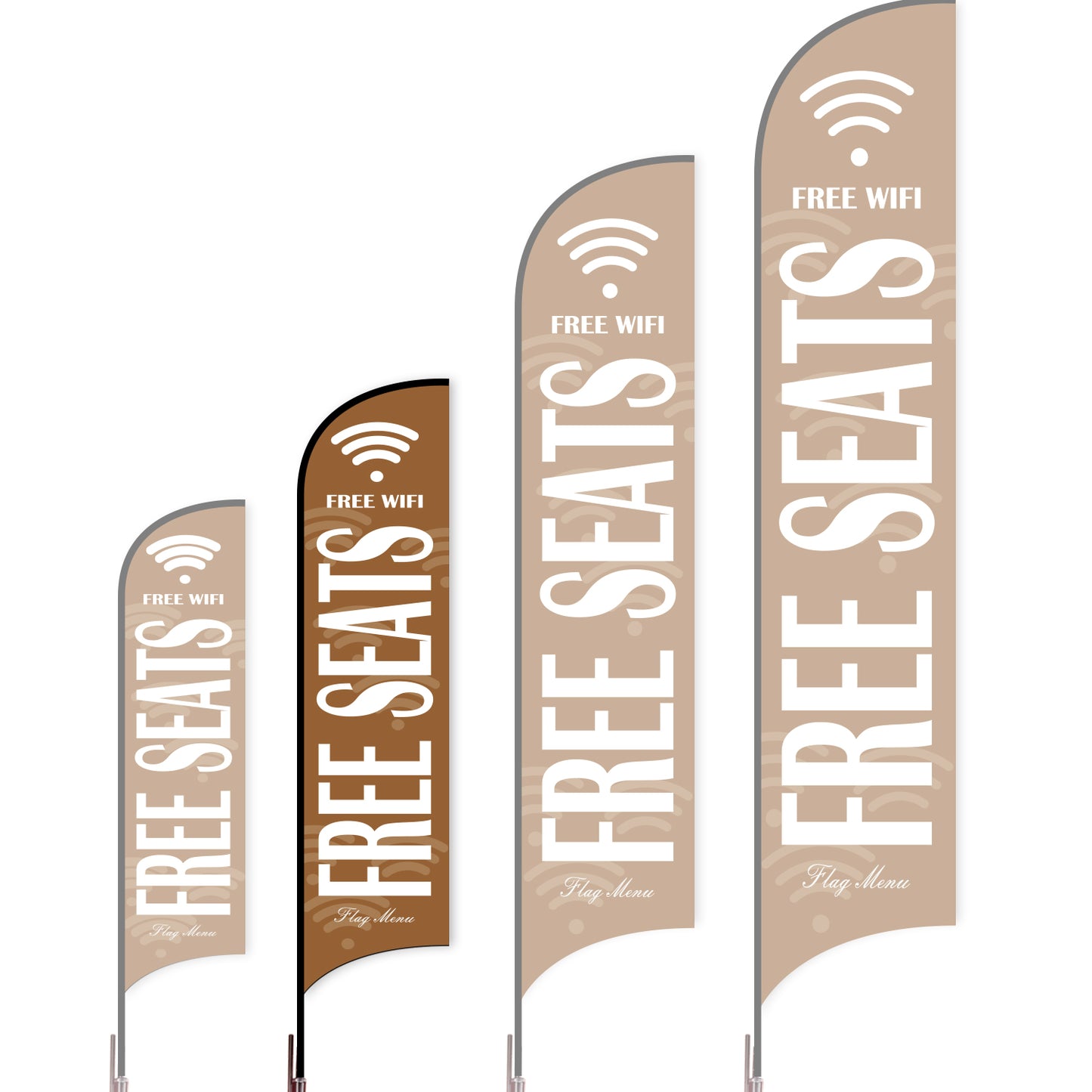 Sharkfin Flag - Doule Sided - Coffee&Tea-M-Coffee-Flag Menu