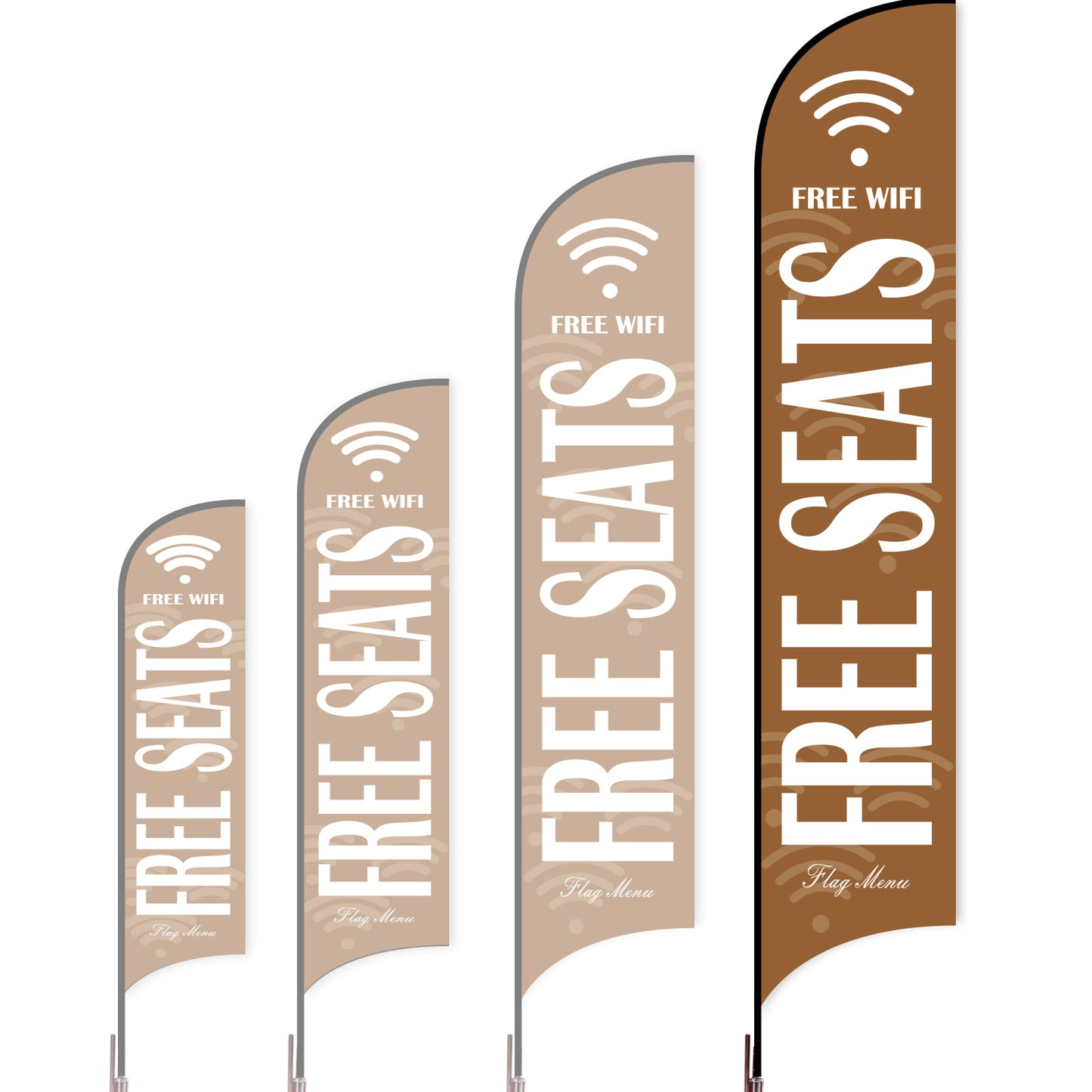 Sharkfin Flag - Doule Sided - Coffee&Tea-XL-Coffee-Flag Menu