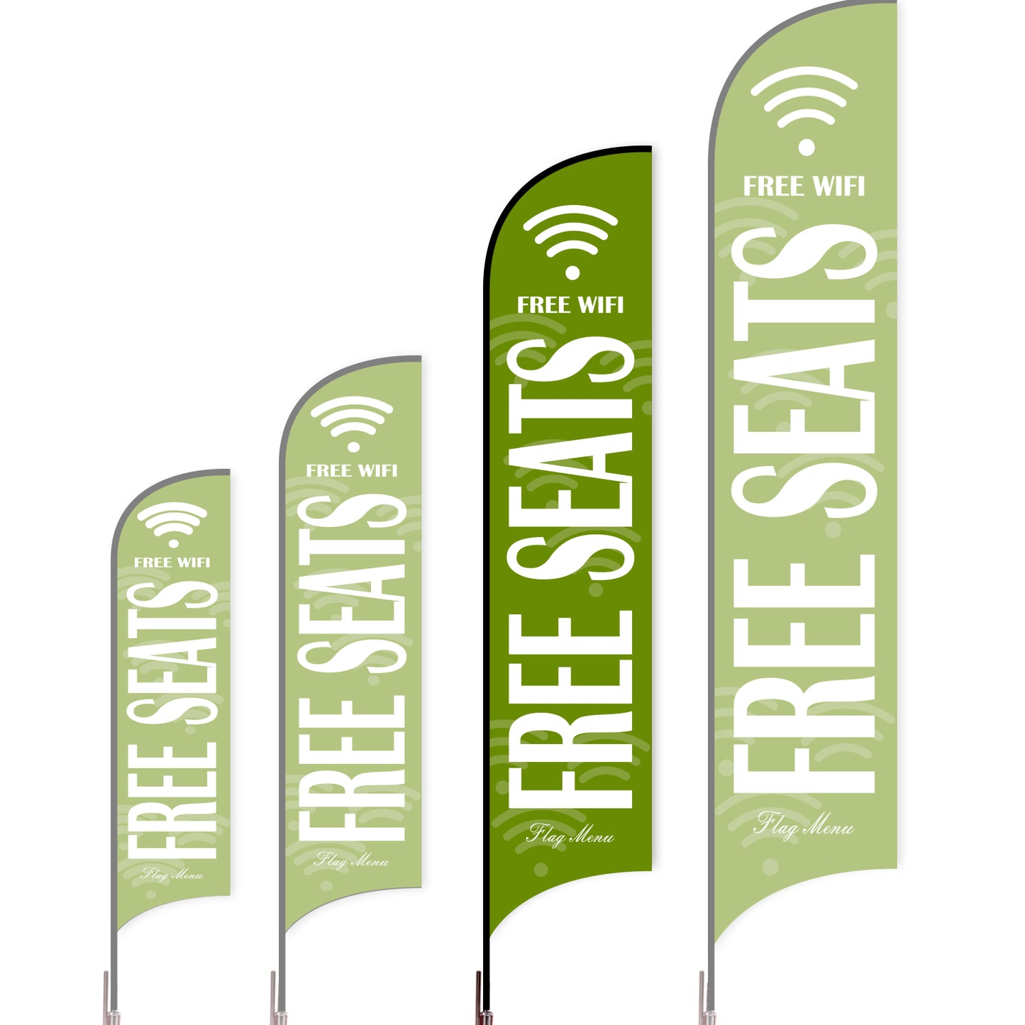 Sharkfin Flag - Doule Sided - Coffee&Tea-L(Suggestion)-Green-Flag Menu