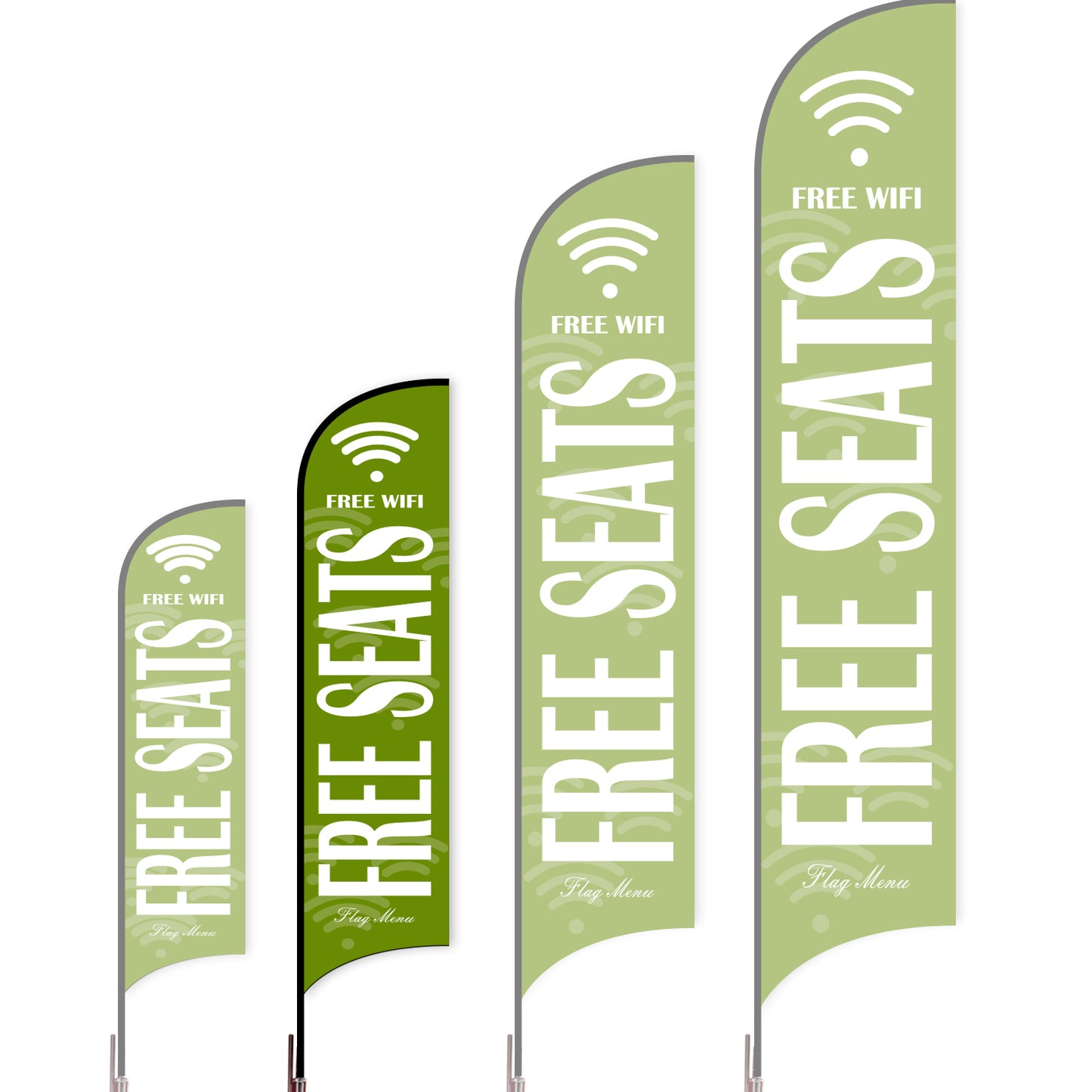 Sharkfin Flag - Doule Sided - Coffee&Tea-M-Green-Flag Menu