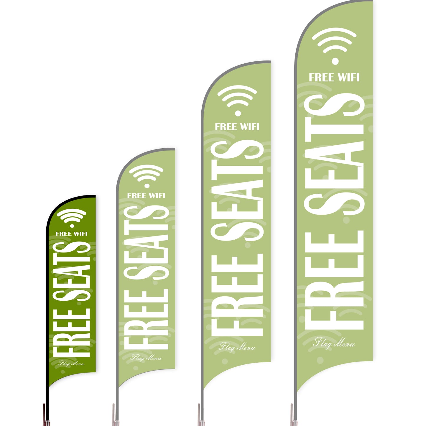 Sharkfin Flag - Doule Sided - Coffee&Tea-S-Green-Flag Menu