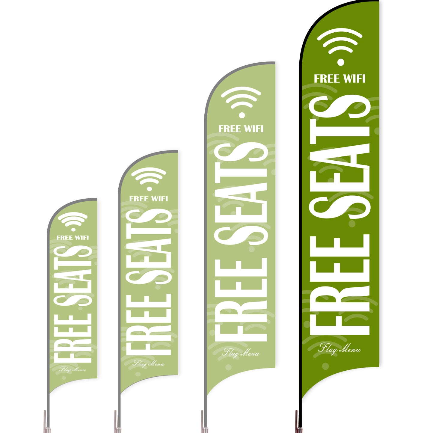 Sharkfin Flag - Doule Sided - Coffee&Tea-XL-Green-Flag Menu