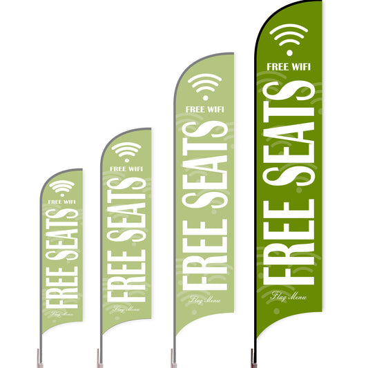 Sharkfin Flag - Doule Sided - Coffee&Tea-XL-Green-Flag Menu