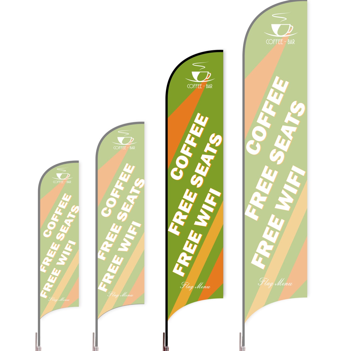 Sharkfin Flag - Doule Sided - Coffee&Tea-Flag Menu