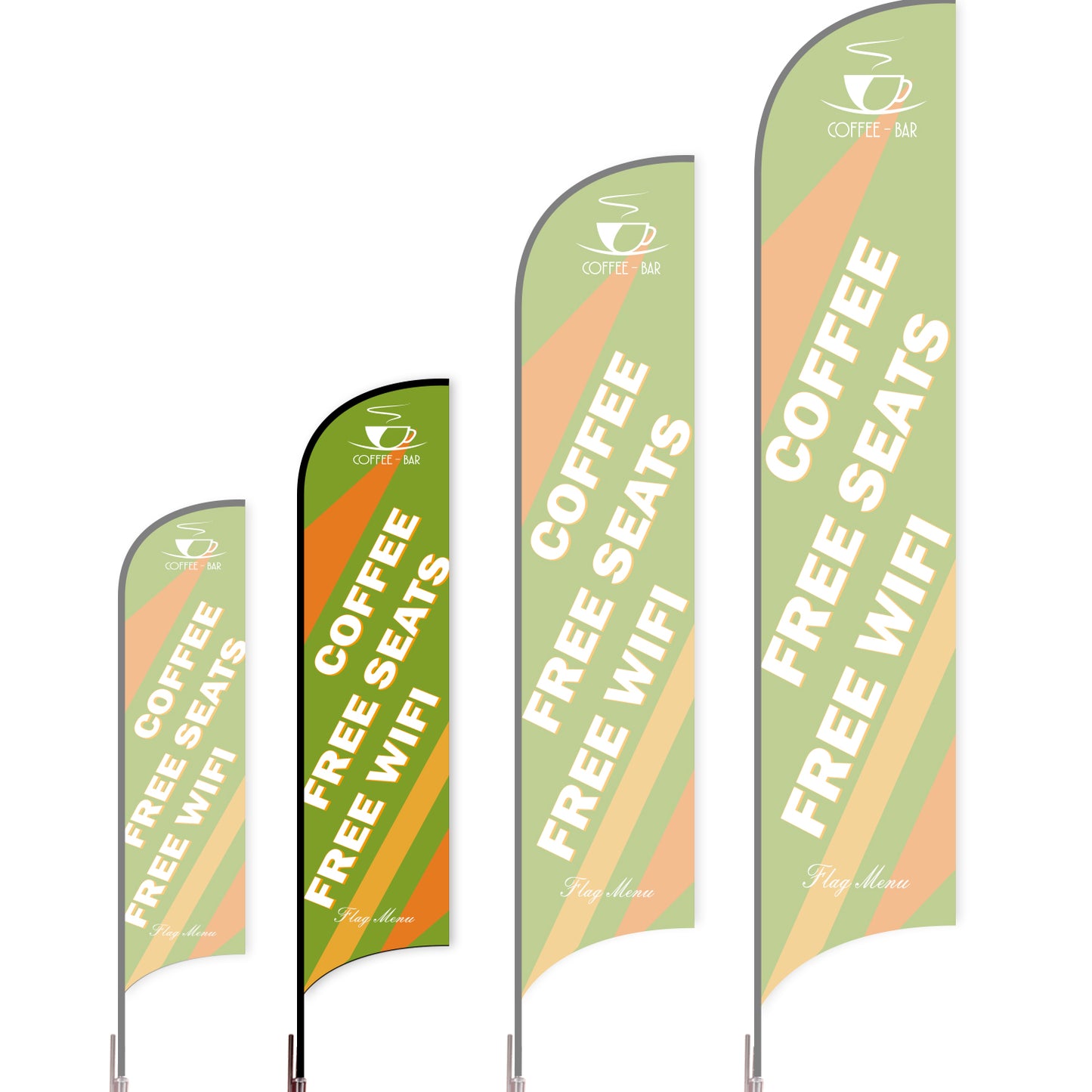 Sharkfin Flag - Doule Sided - Coffee&Tea-Flag Menu