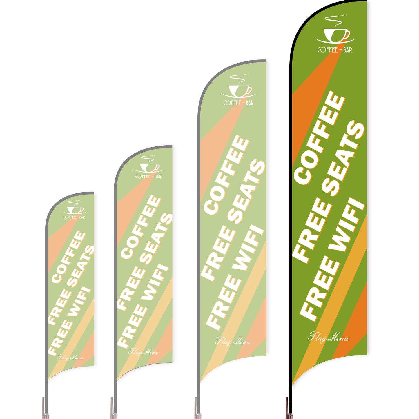 Sharkfin Flag - Doule Sided - Coffee&Tea-Flag Menu