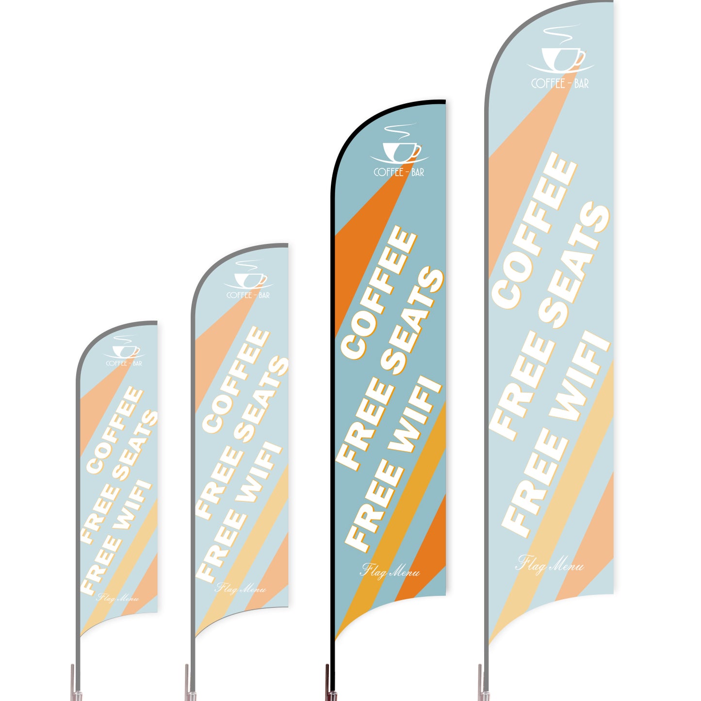 Sharkfin Flag - Doule Sided - Coffee&Tea-Flag Menu