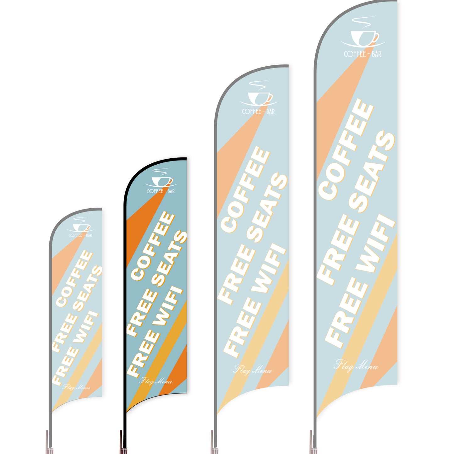 Sharkfin Flag - Doule Sided - Coffee&Tea-Flag Menu