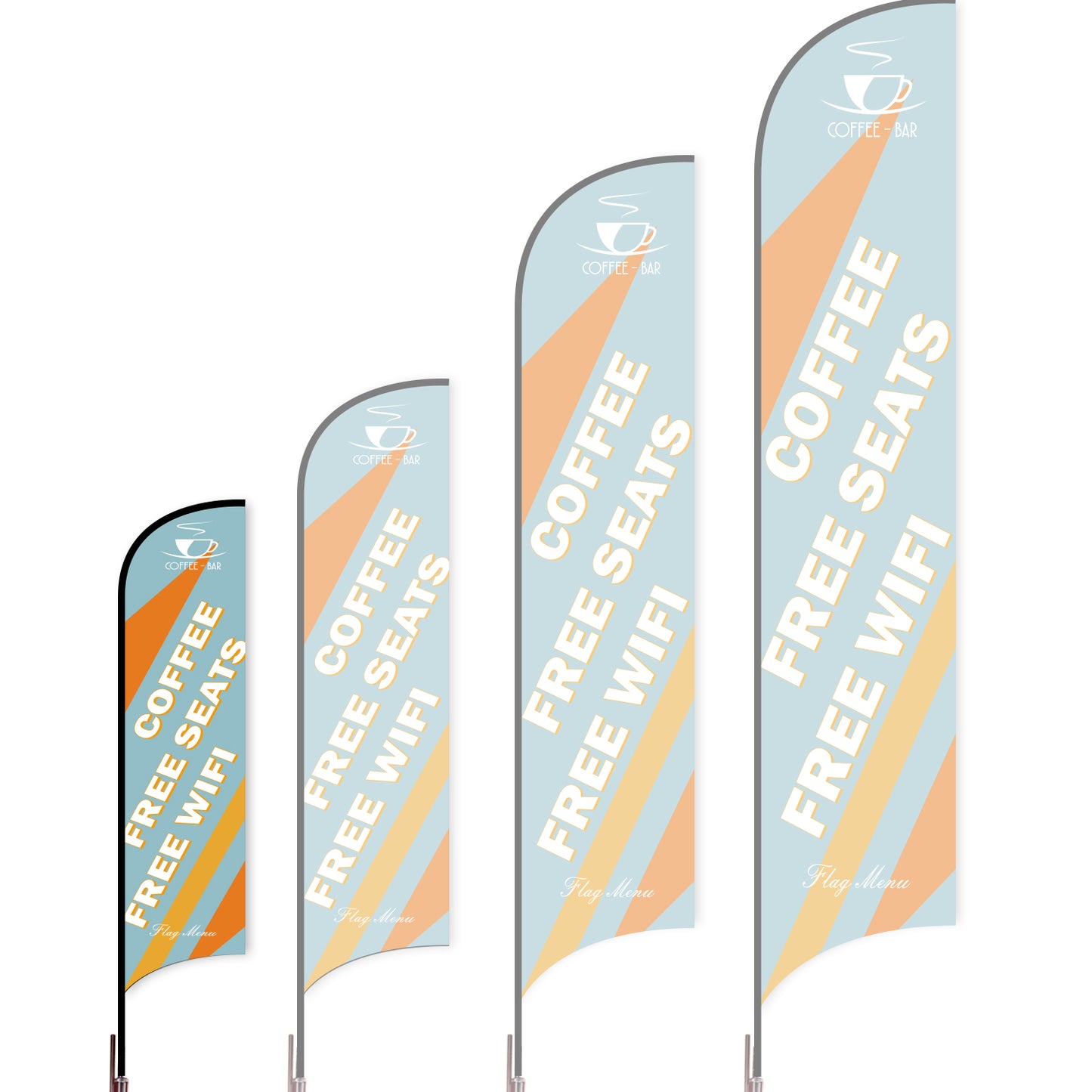 Sharkfin Flag - Doule Sided - Coffee&Tea-Flag Menu