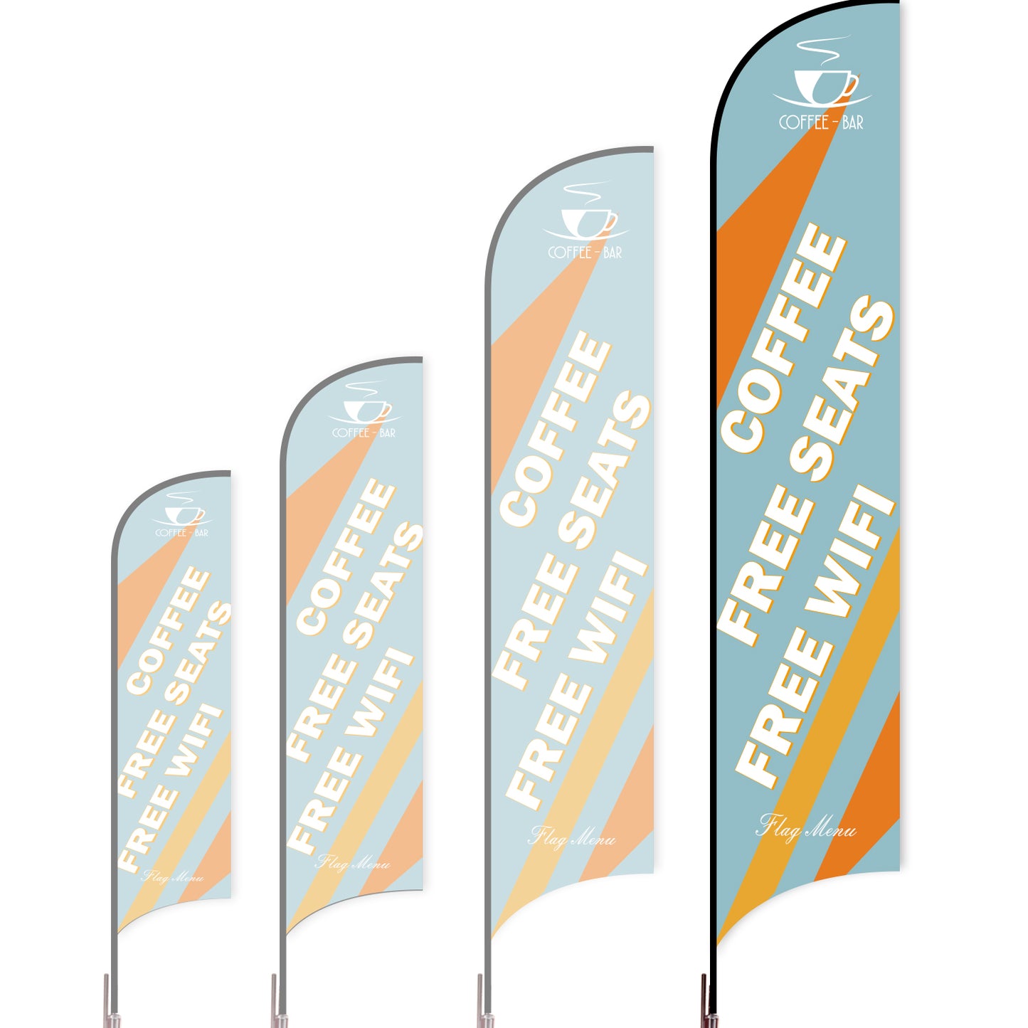 Sharkfin Flag - Doule Sided - Coffee&Tea-Flag Menu