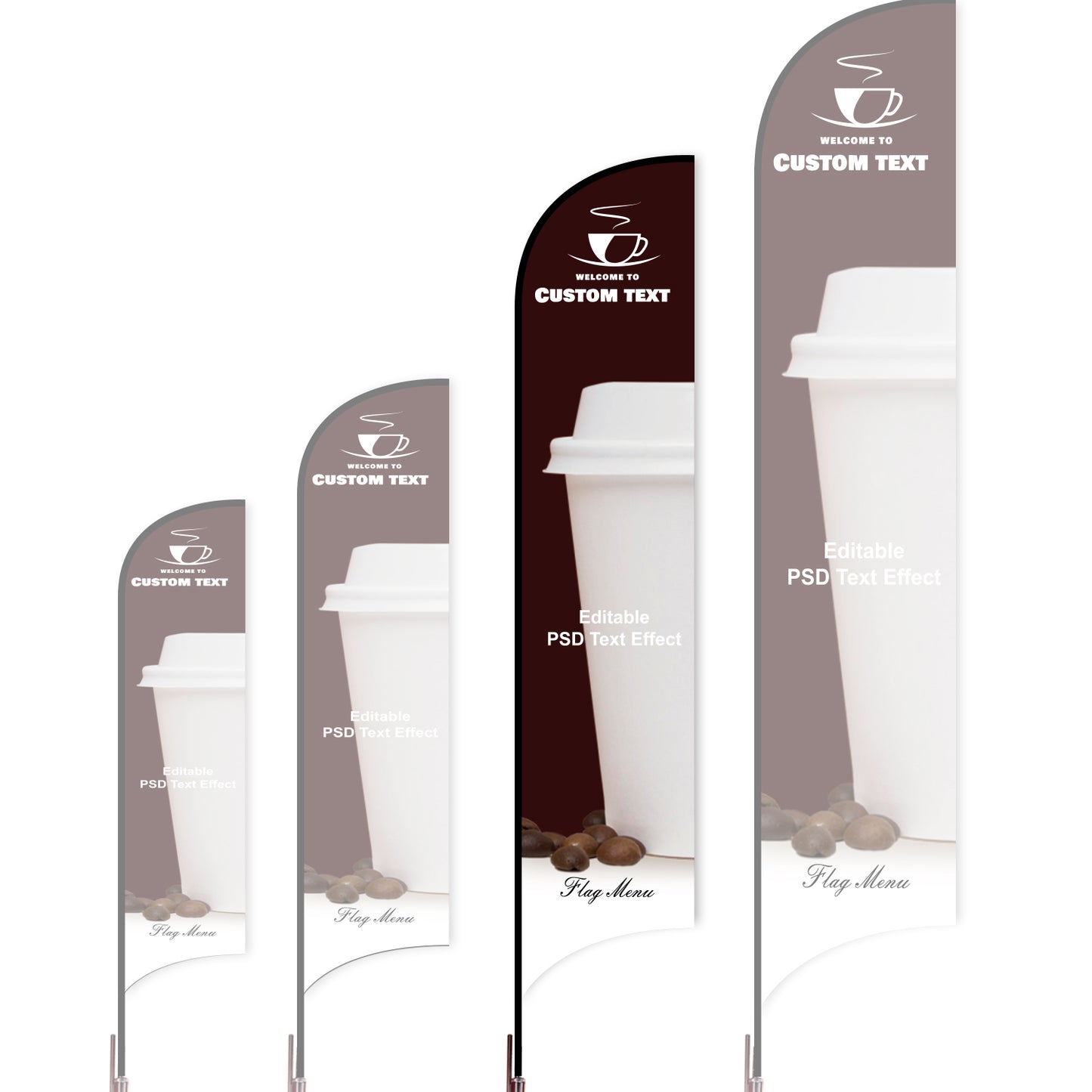 Sharkfin Flag - Doule Sided - Coffee&Tea-Flag Menu