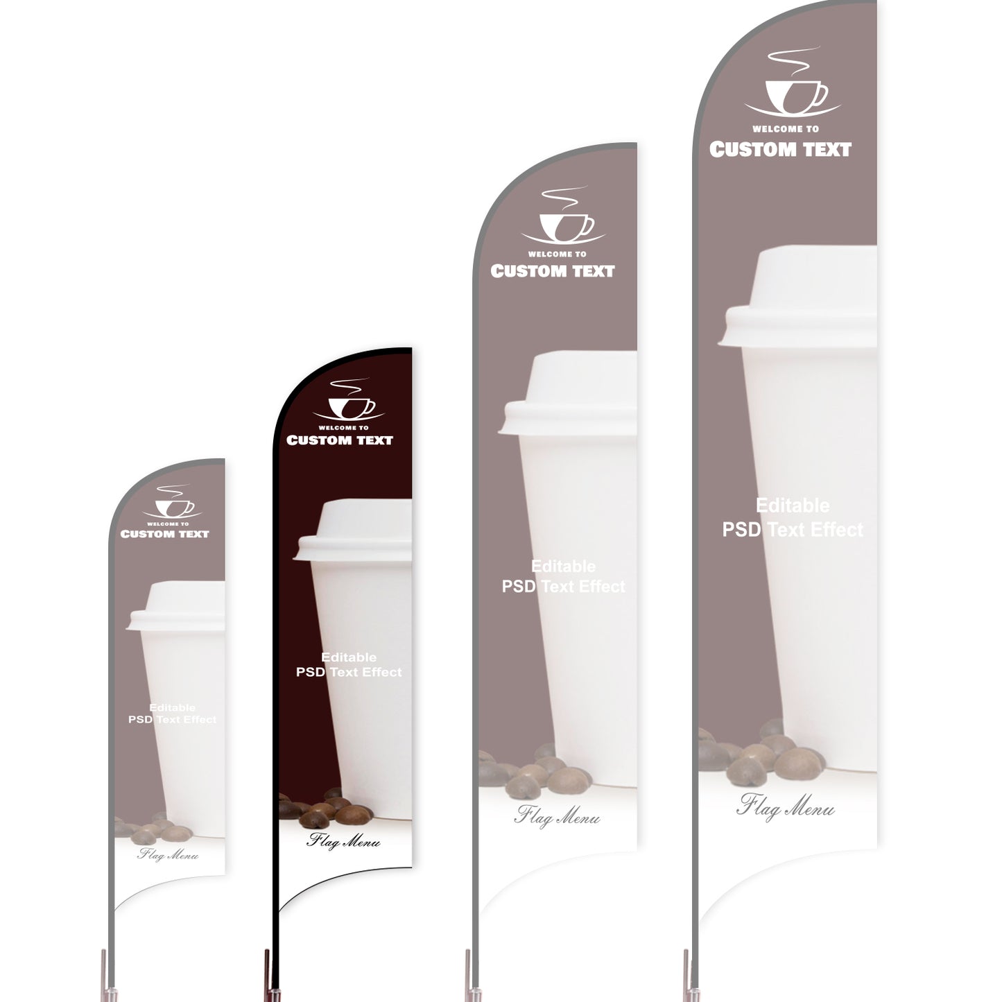 Sharkfin Flag - Doule Sided - Coffee&Tea-Flag Menu