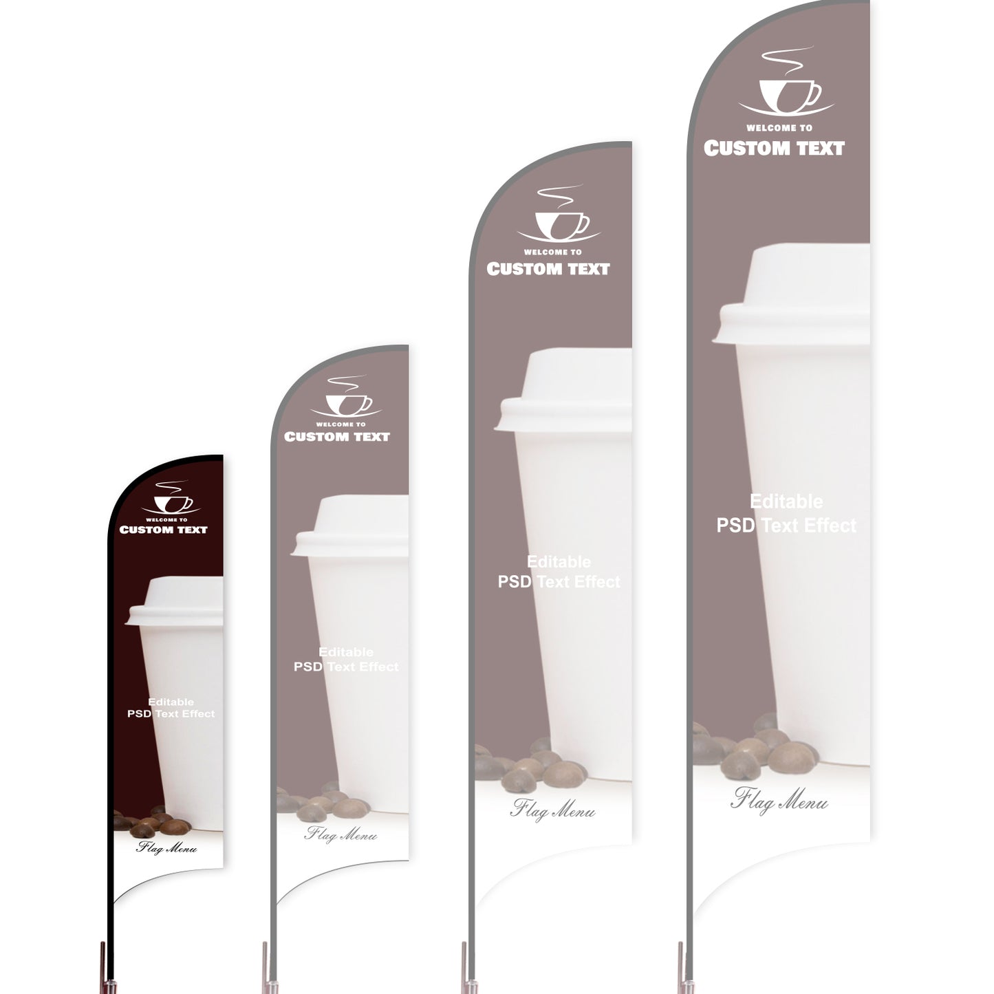Sharkfin Flag - Doule Sided - Coffee&Tea-Flag Menu