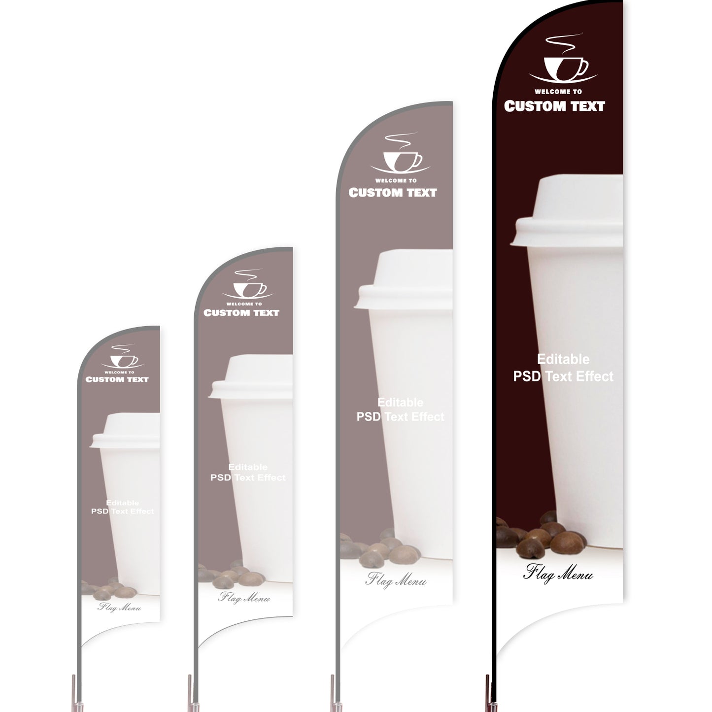 Sharkfin Flag - Doule Sided - Coffee&Tea-Flag Menu