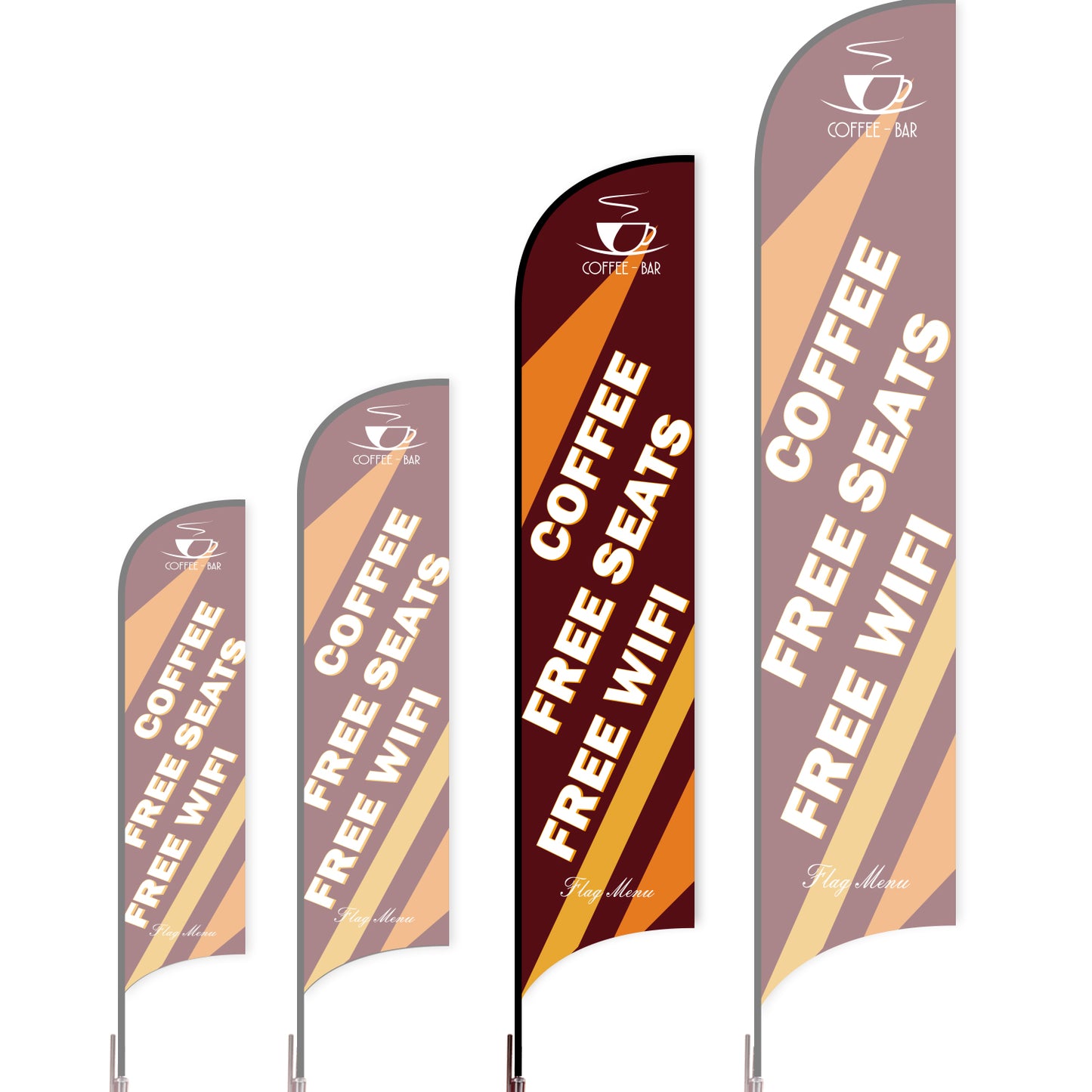 Sharkfin Flag - Doule Sided - Coffee&Tea-Flag Menu