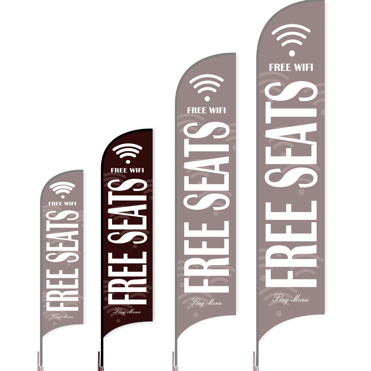 Sharkfin Flag - Doule Sided - Coffee&Tea-M-Wine-Flag Menu