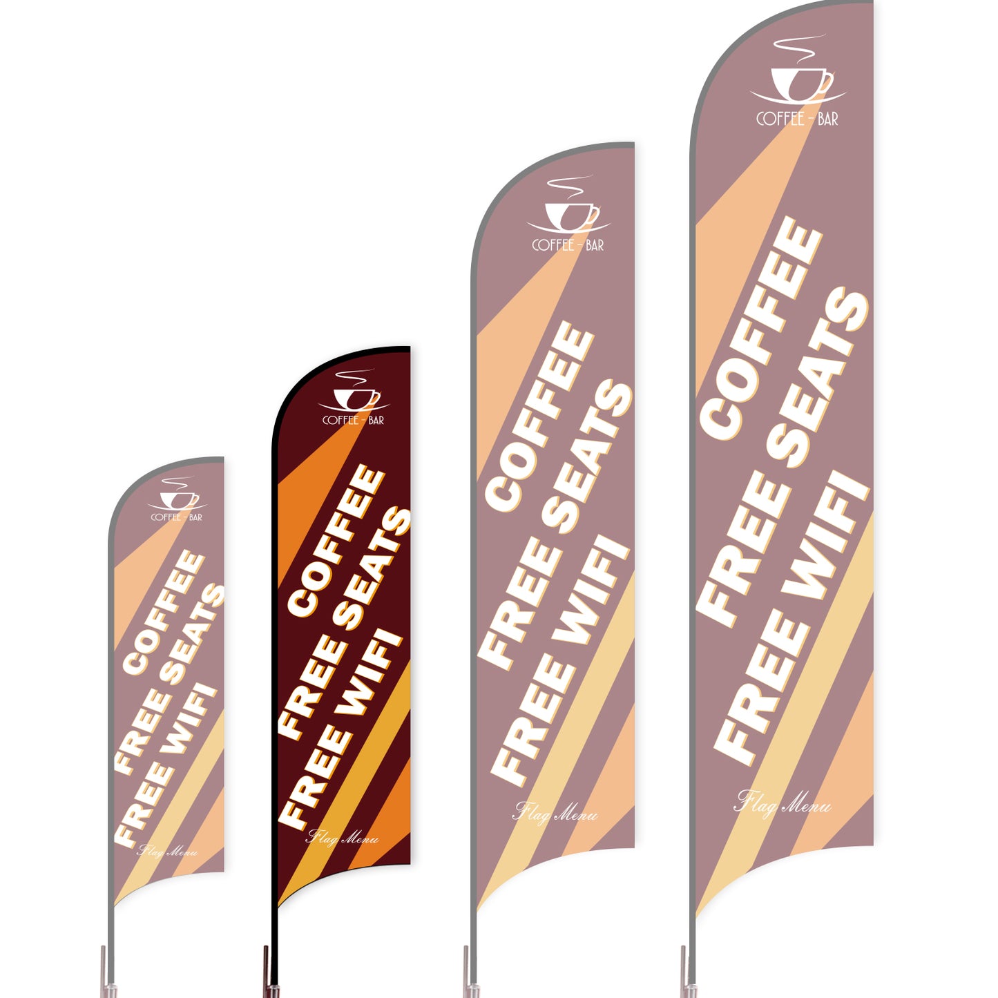 Sharkfin Flag - Doule Sided - Coffee&Tea-Flag Menu