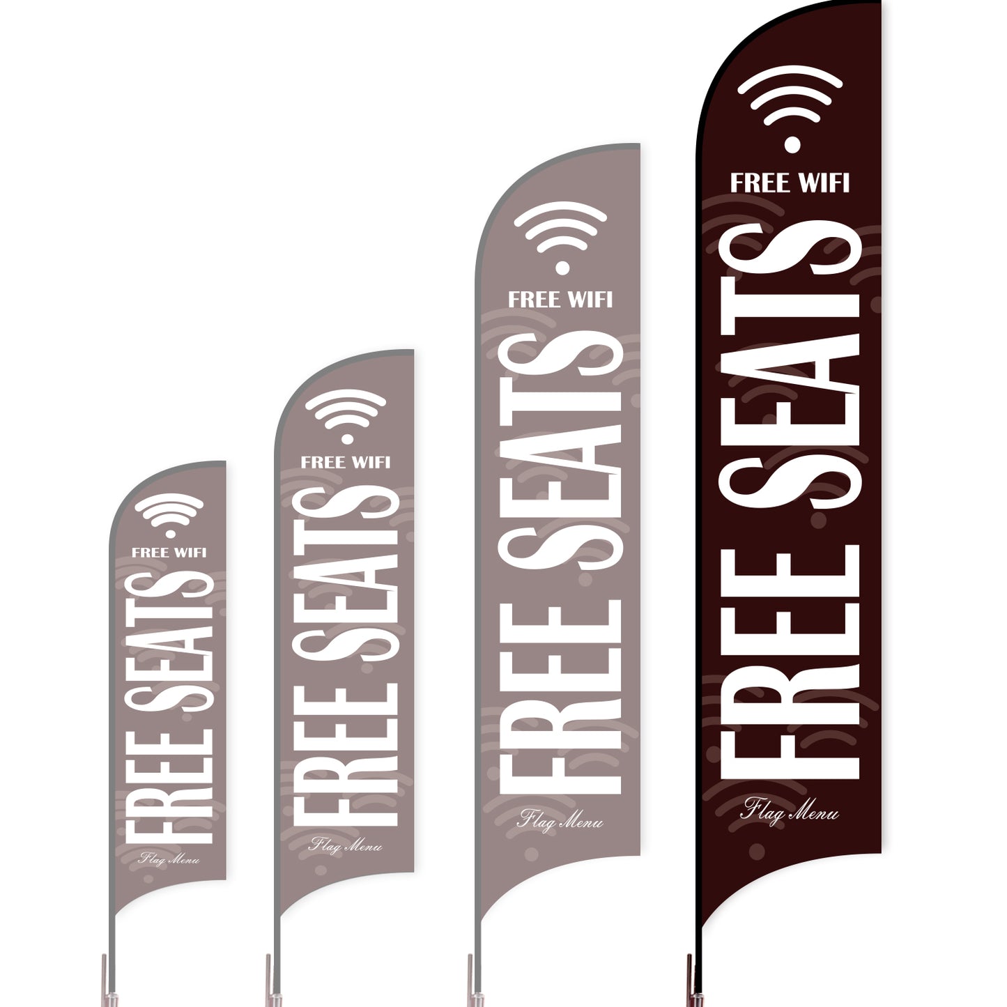 Sharkfin Flag - Doule Sided - Coffee&Tea-XL-Wine-Flag Menu