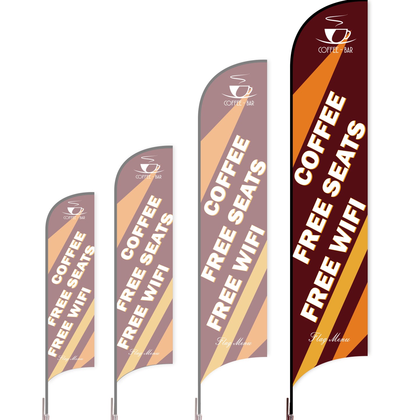 Sharkfin Flag - Doule Sided - Coffee&Tea-Flag Menu