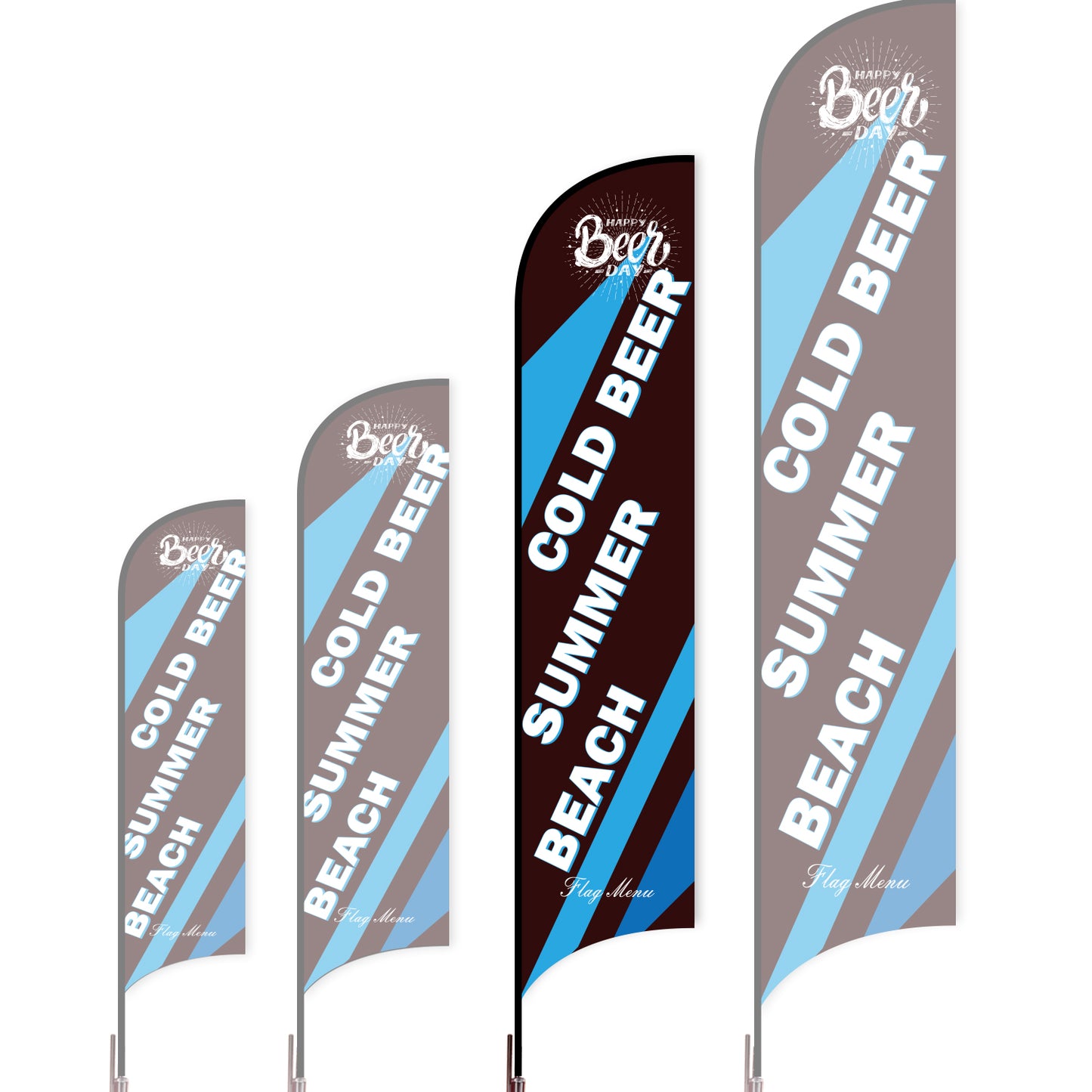 Sharkfin Flag - Doule Sided - Beer-L(Suggestion)-Black-Flag Menu