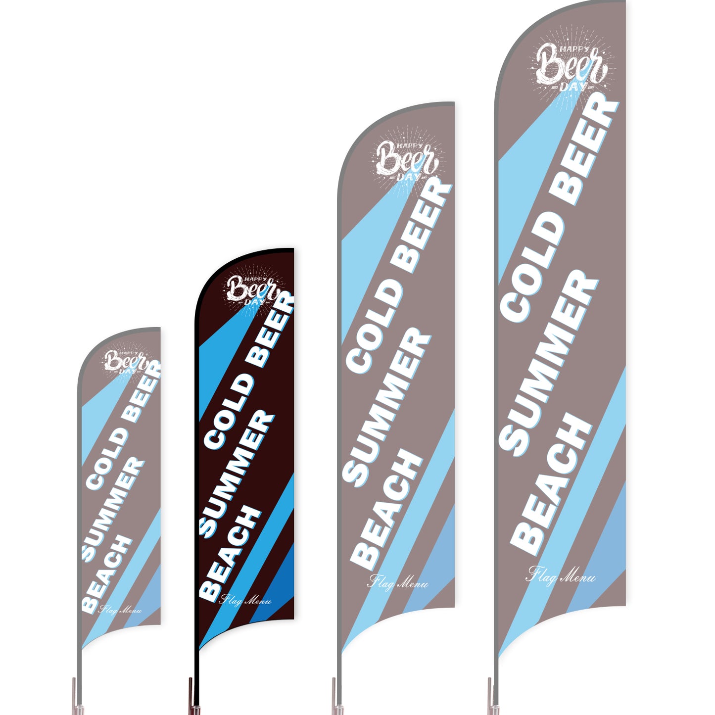 Sharkfin Flag - Doule Sided - Beer-M-Black-Flag Menu