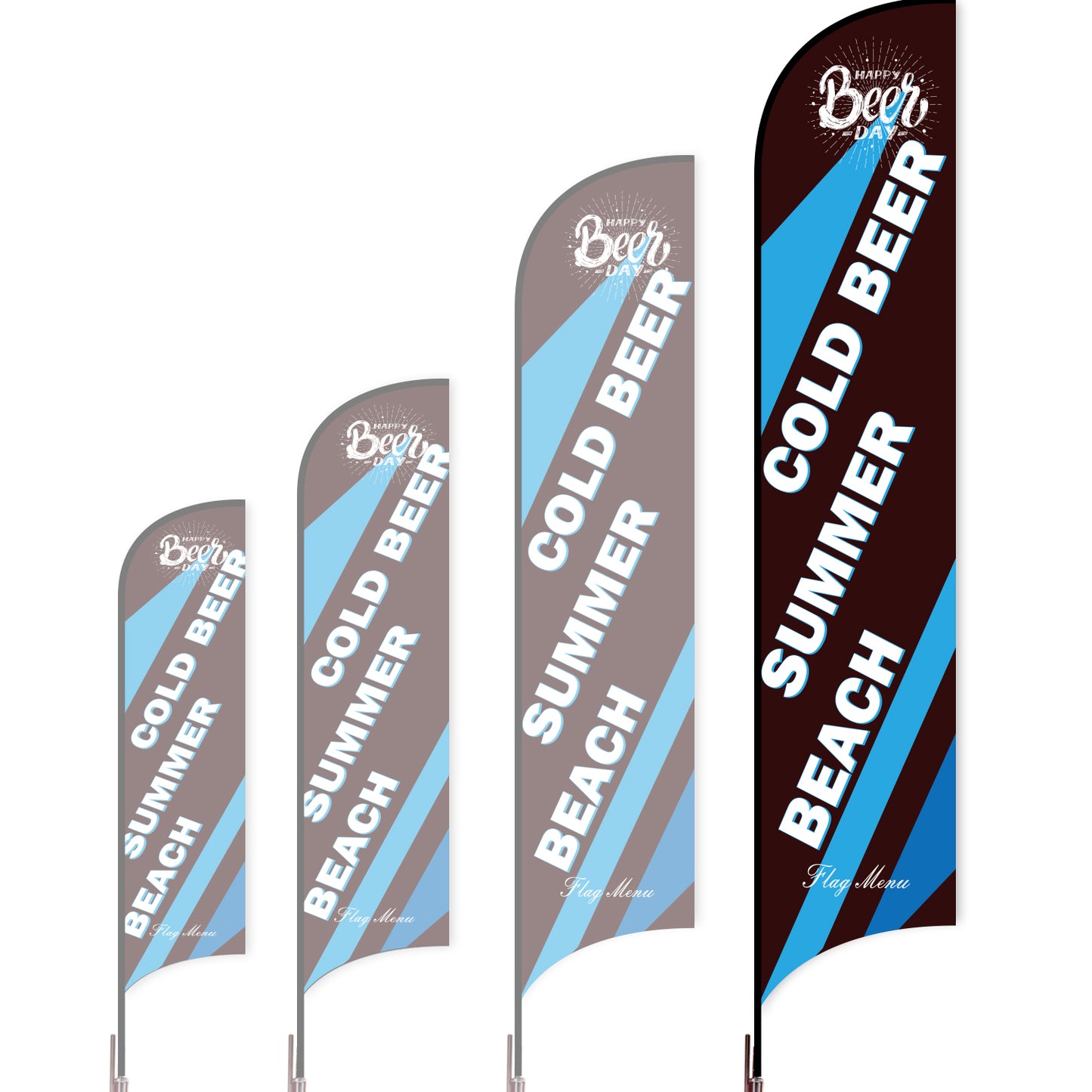 Sharkfin Flag - Doule Sided - Beer-XL-Black-Flag Menu