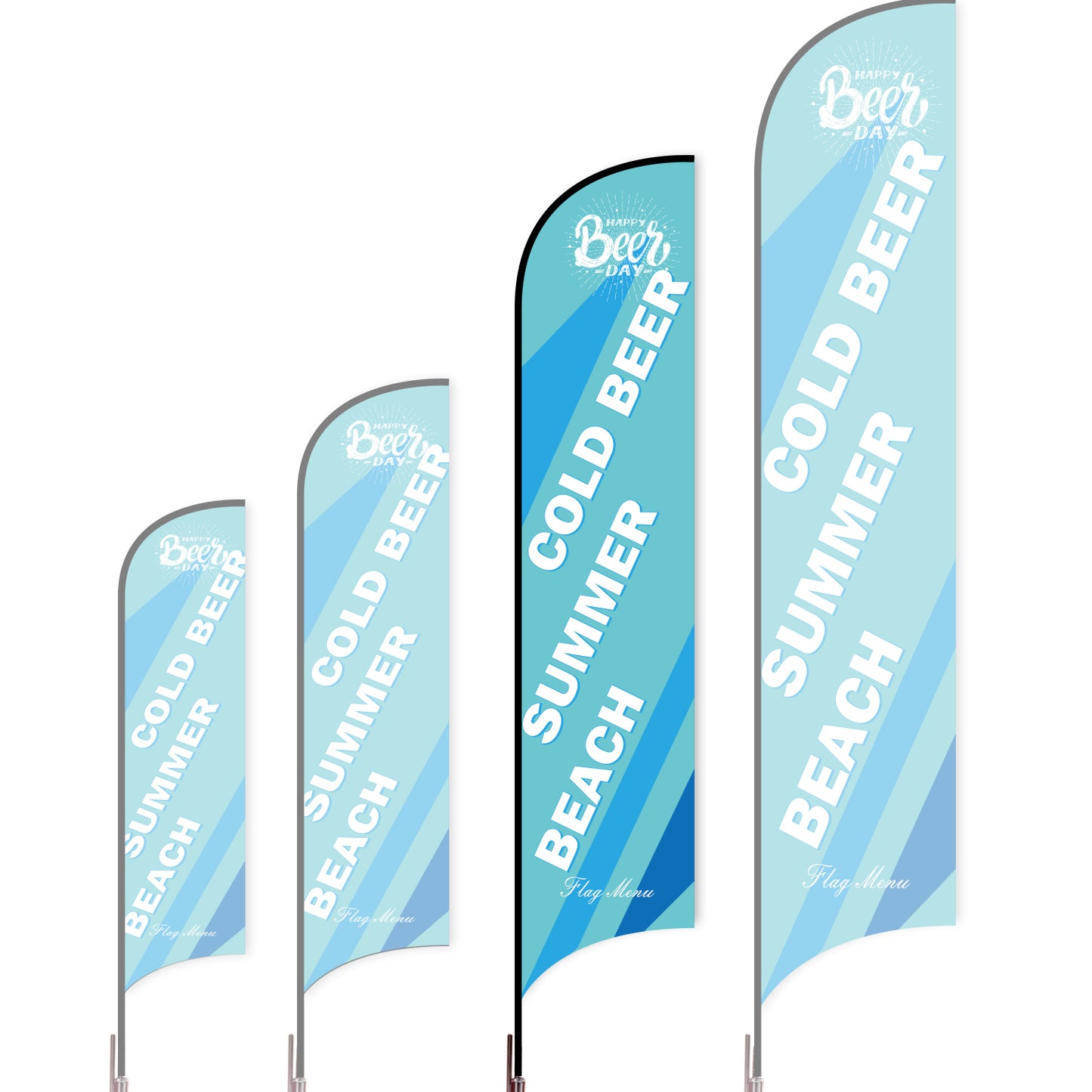 Sharkfin Flag - Doule Sided - Beer-L(Suggestion)-Blue A-Flag Menu