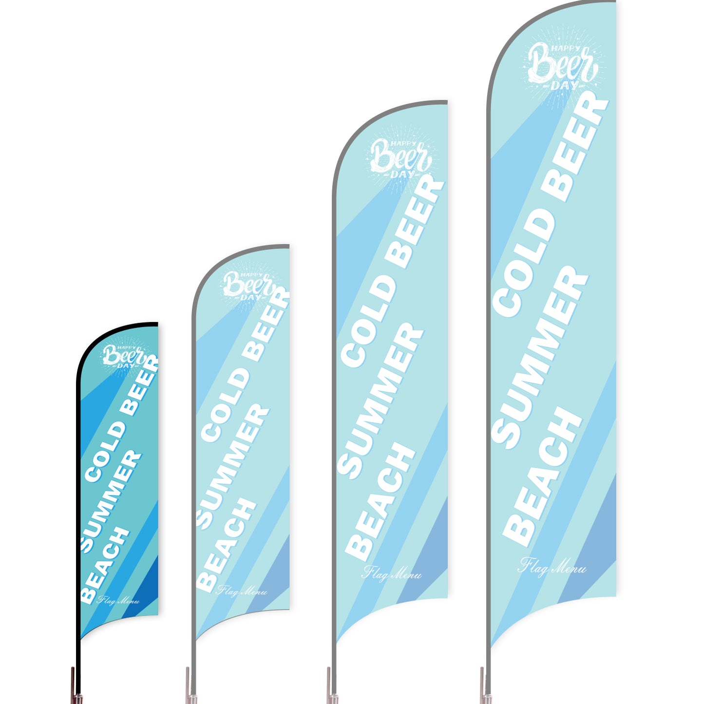Sharkfin Flag - Doule Sided - Beer-S-Blue A-Flag Menu