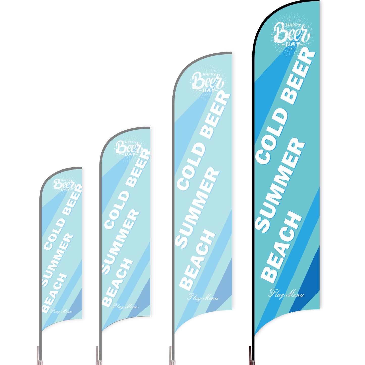 Sharkfin Flag - Doule Sided - Beer-XL-Blue A-Flag Menu