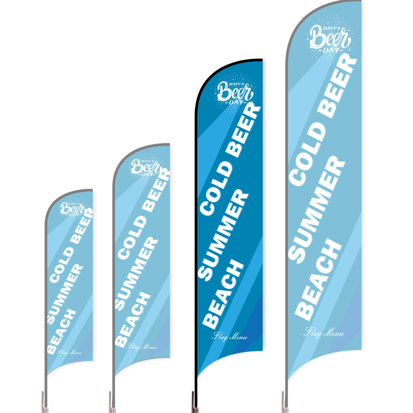Sharkfin Flag - Doule Sided - Beer-L(Suggestion)-Blue B-Flag Menu