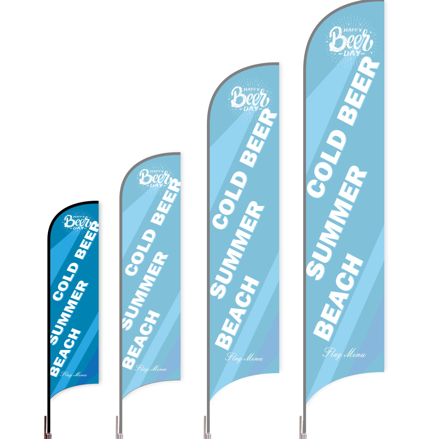 Sharkfin Flag - Doule Sided - Beer-S-Blue B-Flag Menu