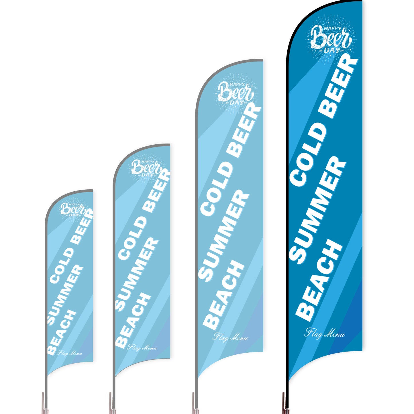 Sharkfin Flag - Doule Sided - Beer-XL-Blue B-Flag Menu